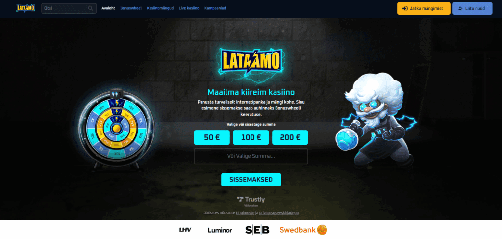 Trustly kasiino Lataamo
